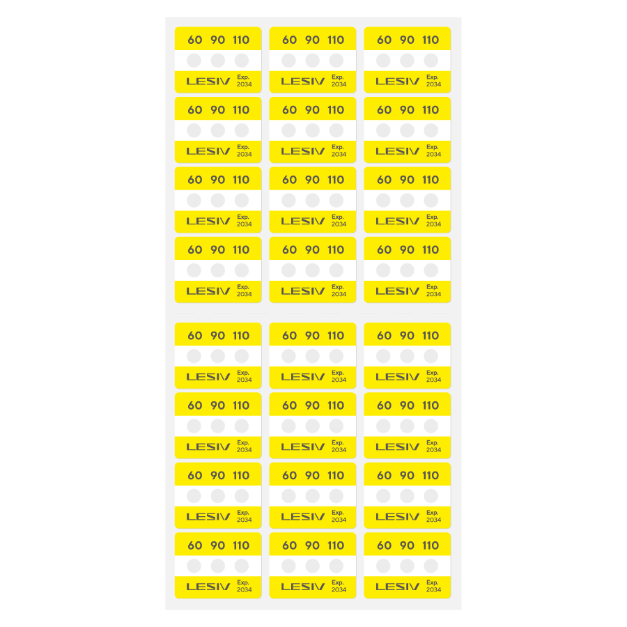 Термоиндикатор Lesiv L-Mark 3T - 60-90-110°С, цвет - желтый