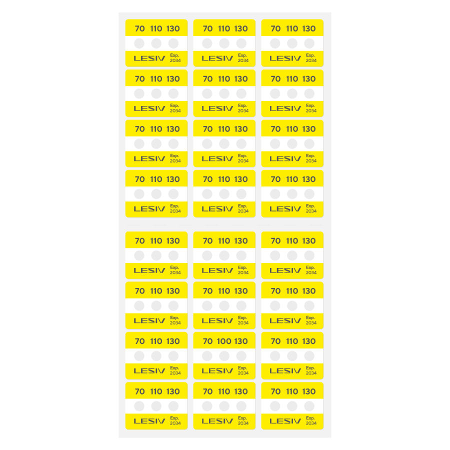 Термоиндикатор Lesiv L-Mark 3T - 70-110-130°С, цвет - желтый